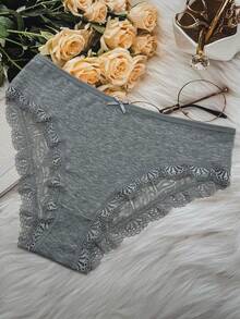 4 piezas de bragas de encaje para mujer, sexy cintura media, melocotón, transparente, alta elasticidad