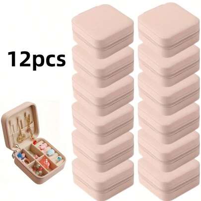12pcs Joyero de viaje y alhajero para joyería mujer, joyeros compactos como regalos, exhibidor de joyería, accesorios organizadora y caja portátil para cuidar tus tesoros