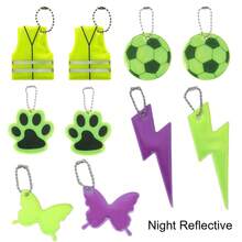 Night Reflective Keychain For Cycling - High Visibility Safety Keyring Tag For Night Running, Jogging, Backpacks & Bags, Essential Reflective Gear For Students And Cyclists, Gifts For Firends And Families - Multicolor - View 1