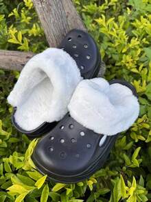 1双保暖绒毛鞋垫，可拆卸绒毛鞋垫，适用于带孔鞋，男女通用，秋冬季 - 白色 - 查看 4