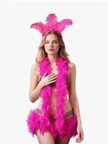 Colorful Turkey Feather Boas DIY Handmade For Weddings, Dances, Movies, Parties, Tea Parties And 1980s Costume Decorations, Girls And Ladies (Handmade, Feathers Will Fall Off A Little)