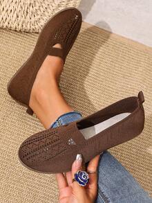 Pantofi sport casual pentru femei, tricotați, respirabili, dar distinctivi, cu talpă goală, relaxați, confortabili și eleganți, pentru purtare zilnică