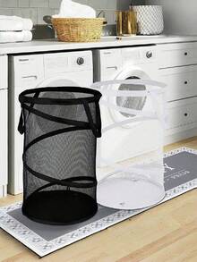 1 Giỏ đựng quần áo bẩn hình trụ bằng lưới, kích thước lớn, đựng được nhiều đồ, thích hợp cho phòng ngủ, phòng tắm, ban công, lý tưởng cho các bà nội trợ và gia đình - Nhiều màu - Xem 7