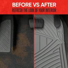 FlexTough Performance All Weather Rubber Car Floor Mats - 3 Piece Floor Mats Automotive Liners Truck SUV, Heavy - Duty Waterproof Black - Gray + Mats - View 6