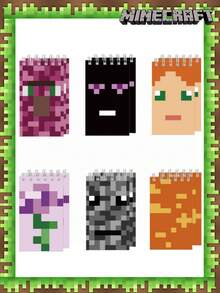Minecraft 10PCS Minecraft官方授权像素风线圈笔记本可撕线设计课堂笔记本开学季学生套装游戏元素创意笔记本，学校用品，返校季，适合圣诞节，感恩节和教师节的礼物~ - 彩色 - 查看 5