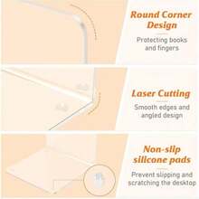 1/2/4/8pcs Acrylic Bookends, Transparent Bookends, Transparent Bookend Organizers, Book Stand Decor, Heavy Duty For Books, CDs, Files, Video Games - Multicolor - View 3