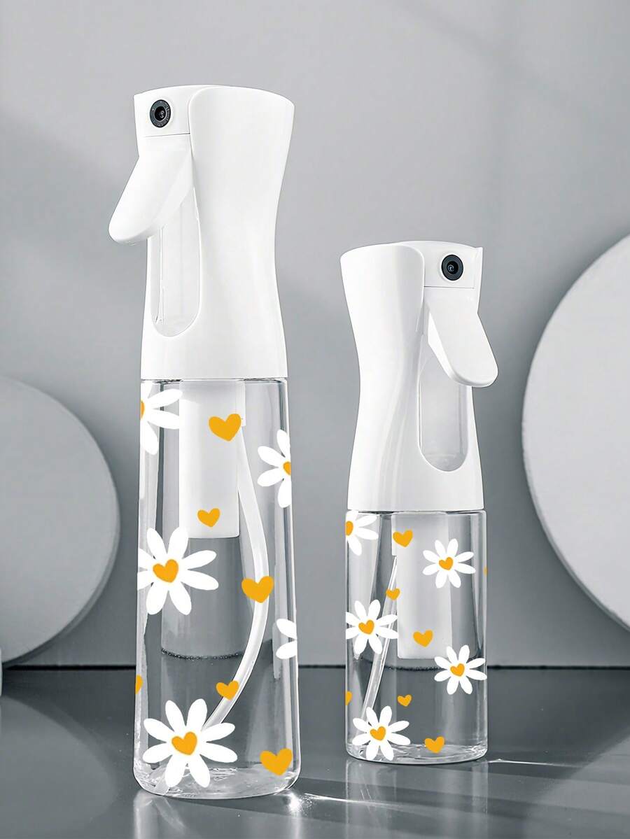 زجاجة رش قابلة لإعادة التعبئة شفافة بنمط قلب أصفر وزهرة الأقحوان، رذاذ متعدد الأغراض، مناسبة للسفر والرحلات العمل، موزع مزيل المكياج، زجاجة رذاذ شعر قابلة لإعادة الاستخدام، رش ، مناسبة لتصفيف الشعر والتنظيف والنباتات والترطيب الوجه.