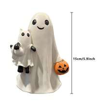 Halloween Ghost Walking Dog Statue Cute Ghost Figurine Holiday Table Centerpieces For Home