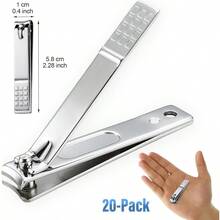 20 Pcs Stainless Steel Nail Clippers And Toenail Clippers For Men And Women Nail Clipper Set Fingernail Clipper Pack Nail Cutter For Toenail Finger Nails For Home Travel Bulk Use Silver