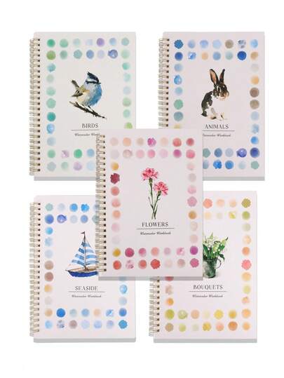 1 PC Watercolor Workbook, Bouquets Flowers Watercolor Workbook For Beginners, Gift For Painting Lovers, Watercolor Workbook For Everyday Entertainment 5 Different Choices
