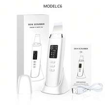 Ultrasonic Beauty Scraper, Blackhead Remover, Home Beauty Device, Acne & Blackhead Removal Scraper, Salon Ultrasonic Facial Exfoliation Treatment, Ultrasonic Skin Rejuvenation Care. Ultrasonic Skin Device For Ultrasonic Exfoliation Treatment. - White - View 12