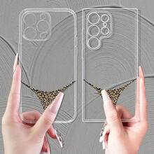 Leopard Print Underwear Beach Bikini Soft Shell Couple New Transparent TPU Phone Case, Suitable For Galaxy S21 S23 FE / A12 / A13 / A14 / A52S 5G S22 U1Tra5G S23 Ultra  11 12 13 14 15 Promax XS XR X 7 8 Plus SE 2022 13 Mini, As A Gift For Parents, Girl/Boy Friends, Men Or Women - Trong suốt - Xem 9