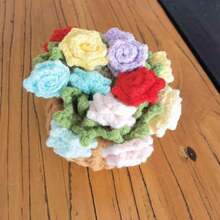 وردة الوادي المصنوعة يدويًا بالكروشيه، باقة الورد متعددة الأغراض حصيرة، حامل ساخن وسلة تخزين، وسادة أصيص الزهور الاصطناعية، مناسبة لحفل القهوة والشاي، حصيرة غير انزلاقية، حصيرة محبوكة متينة مقاومة للحرارة