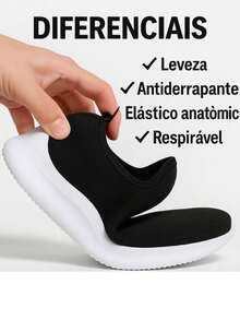 Tênis Casual Feminino Estilo Meia Slip On Super Confortável Leve e Macio para Academia e Esporte