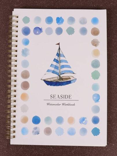 Libro de trabajo de acuarela amigable para principiantes con pincel, paleta de colores y suministros de pintura de arte