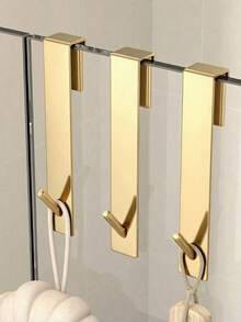 1 gancho para colgar en la parte posterior de acero inoxidable resistente y duradero, un gancho individual portátil desmontable y sin perforaciones, adecuado para puertas de vidrio, baños, cocinas, balcones, armarios y otras superficies lisas, fácil de instalar sin dañar la pared, fuerte capacidad de carga y no es fácil caerse, adecuado para colgar ropa, toallas, accesorios, llaves y otros artículos diarios, imprescindible para la organización del hogar