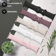 5 peças Pulseiras de Relógio Esportivo de Silicone Compatíveis com Apple Watch 38/40/41/42/44/45/46/49mm, Compatíveis com Apple Watch Ultra/SE/10/9/8/7/6/5/4/3/2/1, Unissex Moda - Multicolorido - Visão 7