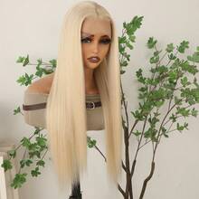 Gorgeous Neon Green Hair Synthetic Lace Front Wigs 28 Inch Pre Plucked Long Straight Hair Wigs Glueless Halloween Wigs Heat Resistant Fluorescent Green Straight Lace Front Wigs For Fashion Women For Daily Christmas Party Cosplay Use - 金色 - 查看 5