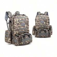 男士大容量55升背包 战术背包 户外徒步登山军用背包 防水露营包 - 彩色 - 查看 14