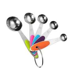 13-Piece Stainless Steel Measuring Cups & Spoons Set - Nesting Design With Soft Touch Silicone Handles For Dry/Liquid Ingredients - Colorful Baking & Cooking Essentials - Multicolor - View 5