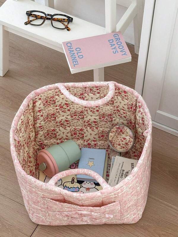 1pc XXL Storage Basket Large Blanket Basket For Living Room, Extra Large Woven Storage Basket For Laundry, Toys Storage Basket, Clothes Basket, 18.9x13.4x11 Inches