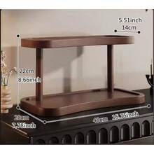 双层置物架,优雅收纳架,适用于化妆品、香水和护肤品,非常适合浴室、厨房和办公桌,带有独立的封闭式储物隔层。 - 棕色的 - 查看 13