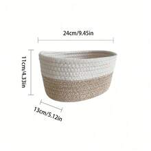 Inwagui Petits paniers de rangement pour l'organisation, panier tressé en corde panier décoratif bohème ovale boîte peu profonde, bacs de rangement pour étagère de placard pour le maquillage, la papeterie, les jouets pour chiens et chats, paniers cadeaux