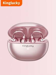 Kinglucky Clip-On Earbuds, Open-Fit Wireless Bluetooth 5.4 Headphones With Microphone, 50-Hour Battery Life, Noise Cancelling, Waterproof, Sports Earbuds, Comfortable For Workout, Compatible With IOS And Android Phones, Gaming Headset With Speaker And Microphone, Holiday Gift, Valentine's Day Gift, Christmas Gift, Essential For Autumn/Winter Vacation, Must-Have For Camping And Travel, Travel Accessories, Camping Supplies - Gold - View 11