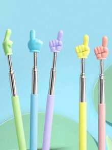 Retractable Teacher Pointer Stick LED Light Extendable Reading Pen Whiteboard Blackboard Piano Sheet Music Classroom Teaching Aid Presentation Baton Drawing Marker Gift Teachers Students Presenters 5 Colors Christmas Must Have - 彩色 - 查看 5