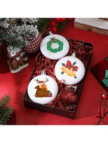 12/24 Pcs 3.15 Inch Christmas Blank White Ball Ornaments Plastic White Matte Flat Discs Christmas Ornaments Xmas Christmas Tree Hanging Ornament Decorations DIY Crafts Painting Drawing