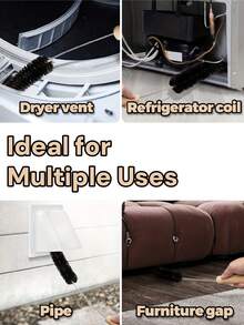 Outdoor & Dryer Vent Cleaning Brush: Nylon Bristles On Flexible Rods For Lint Removal + Patio Cleaning. Prevents Fire Hazards & Cleans Outdoor Furniture. Essential For Home Maintenance, Rental Properties & Yard Care. Designed For Homeowners.