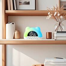 NieNie USB Powered Music Digital Alarm Clock With 11 Colors RGB Mood Light 2 Alarm Night Mode 5 Levels Brightness Adjustment Snooze Table Clock 12/24H 4 Levels Adjustable Volume USB Output Wake-Up Sleep Reminder Security Mode LED Clock Home Decor Room Decor