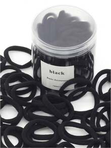 50pcs/ Girls' Basic High Elasticity Hair Ties For Ponytail, Hairstyle (Assorted Colors) Casual Women's Solid Casual Headband, Business Trip Bathroom Hair Washing Rope Headband, Black Headband, High Elasticity Rubber Band