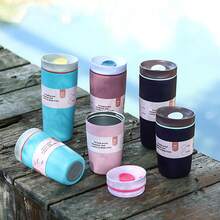 1 caneca de viagem com isolamento a vácuo de aço inoxidável de 12 oz/20 oz, xícara de café portátil adequada para carro, escritório, casa, acampamento, recipiente moderno para bebidas, recipiente doméstico durável, material, companheiro de viagem ao ar livre/presente de Natal