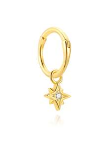 1pc 925 Sterling Silver Star/Flower/Water Drop Dangle Earrings For Women Dainty CZ Drop Hoop Earrings Hypoallergenic For Sensitive Ears Perfect For Daily Wear