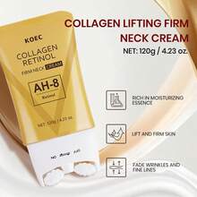 KOEC Collagen Lifting Firm Neck Cream For Firming, Clockwise Neck Cream For Face & Body Skin Tightening Cream With Massage Roller