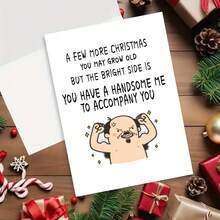 1pc, Funny Is A Donut Party Invitation Okay Christmas Card, Happy New Year Cards For Parents, Siblings, Friends, Humorous Christmas Greeting Card For Boyfriend Girlfriend Couple, Husband Wife Couple