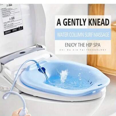 Bacia Banho Assento Bidê Lavatório Higiene Azul