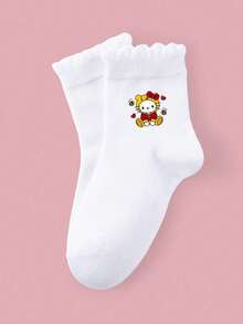 1 Pair/5 Pairs/10 Pairs Of Children's  Socks, Soft And Breathable Cartoon Socks, Unisex, Cute And Fashionable, Suitable For School, Holidays, Sports, Casual Wear, Fashionable And Cute Cartoon Socks, A Must-Have For Girls, Cute Cartoon Socks Full Of Fashion Elements, Pink Cartoon Cute Women's Socks, Family Floor Mat Socks, Comfortable And Fashionable