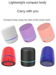 Wireless Portable Mini Breathing Light Bluetooth Speaker With Lanyard, Built-In Rechargeable Battery - Multicolor - View 2