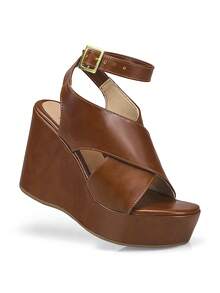 Loris Shoes Oficial Women's Comfortable Wedge Heel Sandal With Platform And Elegant Buckle 20802 - Lạc đà - Xem 9