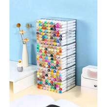 1 Juego de Caja de Almacenamiento de Bolígrafos de Marcador Escritorio, Compartimento de Almacenamiento de Bolígrafos de Acuarela, Caja de Almacenamiento Rectangular Transparente Simple de 18 Agujeros, Puede Almacenar 72 Bolígrafos de Marcador, para Oficina/Aula/Escuela/Dormitorio/Escritorio.