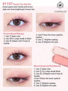 CHEERFLOR GIRLS BOWKNOT Makeup Palette, Matte Shimmer Powder Eyeshadow Pallet, Highly Pigmented, Long-Lasting Bright Shimmer Matte Eyeshadow, Light, Smooth, With Mirror, Highlighters Contour Blush Powder All In One Makeup Pallet