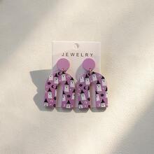 1 pereche de cercei cu pandantiv acrilic cu elemente de groază cu fantome drăguțe și amuzante de Halloween, cadou pentru petrecere și sărbătoare pentru femei