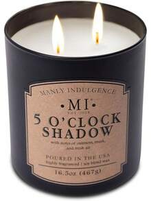 Winters Edge - Velas perfumadas para hombres, mecha de madera de 15 onzas, cera de mezcla de soja premium, quemaduras de 60 horas, velas perfumadas para el hogar, fabricadas en los - Sombra de las 5 O'Clock - Ver 6