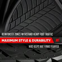 FlexTough Performance All Weather Rubber Car Floor Mats - 3 Piece Floor Mats Automotive Liners Truck SUV, Heavy - Duty Waterproof Black - 純黑色+墊子 - 查看 6
