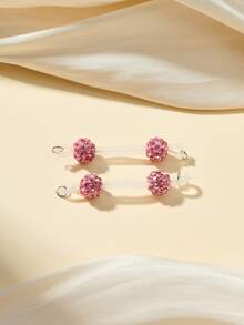 1对可爱塑料假乳环，适合女性日常装饰，多色水钻乳环，可调节无穿孔乳环，假乳环身体饰品 - Fake Nipple Rings - 查看 9