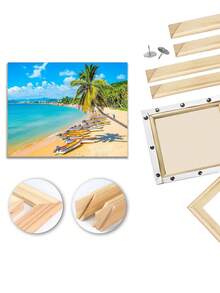 一套DIY木框套装，尺寸40*60厘米/15.75*23.62英寸，可选尺寸：30x40厘米、25x35厘米、35x55厘米、35x45厘米、40x50厘米，松木制成，适用于油画、墙面艺术、钻石画、绘画练习等。