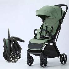 Lightweight Stroller, Foldable Stroller, Extended Zippered Sun Canopy, One-Touch Collection, Adjustable Backrest, Breathable Mesh Fabric, Easy To Carry, Suitable For Travel