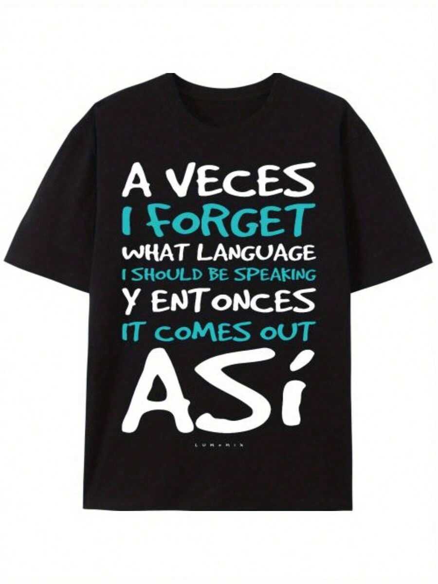 [Camiseta de regalo en español divertida] A veces olvido qué idioma - Camiseta de regalo en español divertida - Negro - Ver 1